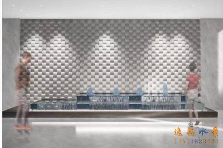 北京學(xué)校大堂水幕墻流水景觀設(shè)計效果圖